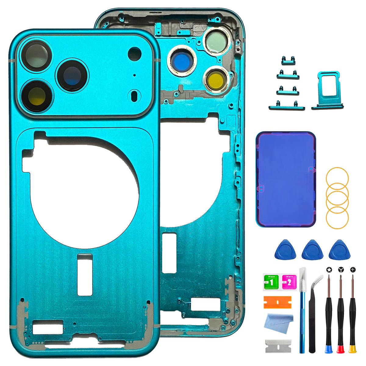 Carcasa personalizada para iPhone 17 Pro Max - Reemplazo de conjunto completo (versión CN) con bandeja SIM, botones laterales y herramientas de reparación