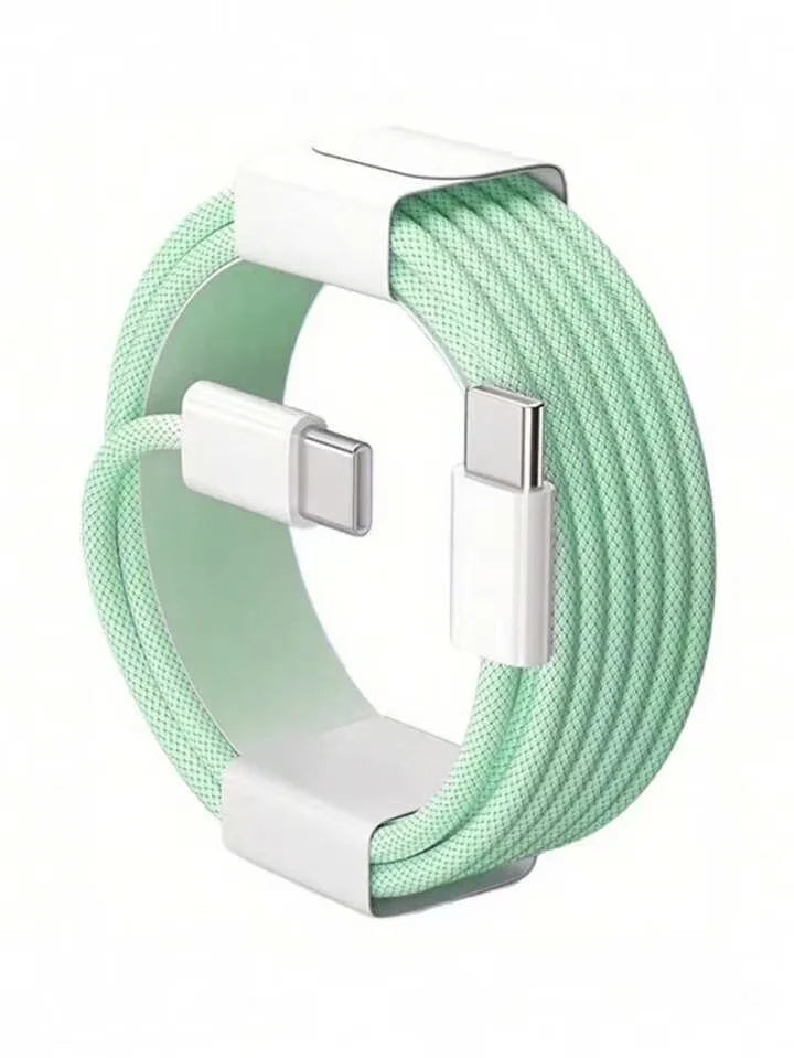 Fast Charger Cable Compatible with iPhone 17/16/15 USB-C to Type C Charging Data Cable Nylon Braided 3.3/6.6/10 Feet Long