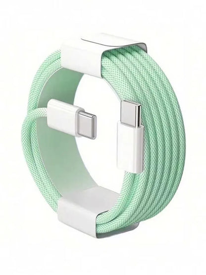 Fast Charger Cable Compatible with iPhone 17/16/15 USB-C to Type C Charging Data Cable Nylon Braided 3.3/6.6/10 Feet Long