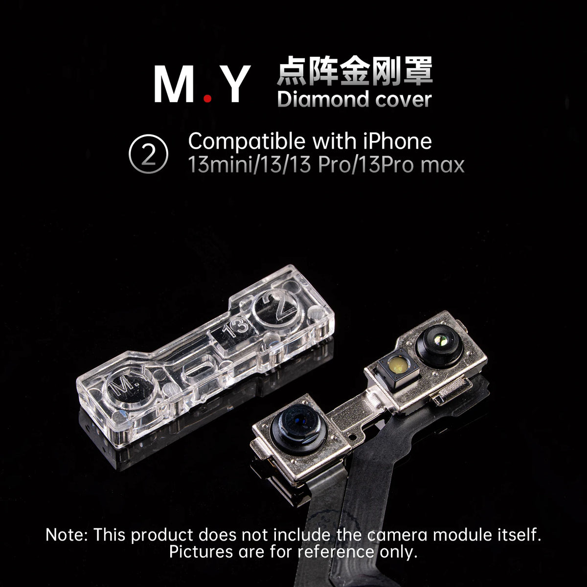 YCS 4Pcs Dot Matrix Diamond Cover – Front Camera Lens Protector Anti-Dust & Anti-Touch For iPhone X~17 Pro Max Face ID Repair