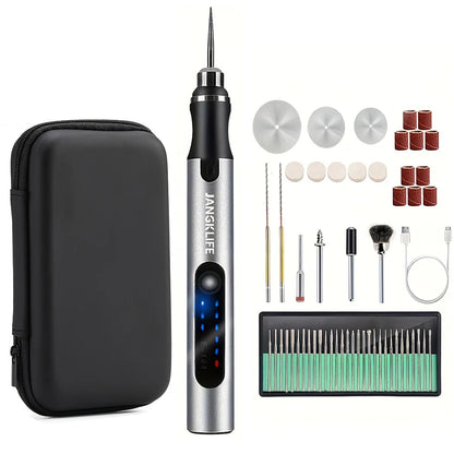 JANGKLIFE USB Cordless Rotary Tool Kit Woodworking Engraving Pen DIY For Jewelry Metal Glass Mini Wireless Drill