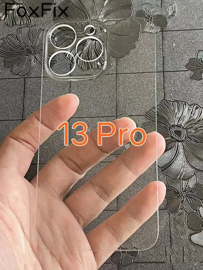 Clear Glass For iPhone 11 12 13 14 Pro Max mini 14 Plus Back Battery Cover Rear Housing Glass Panel Replacement