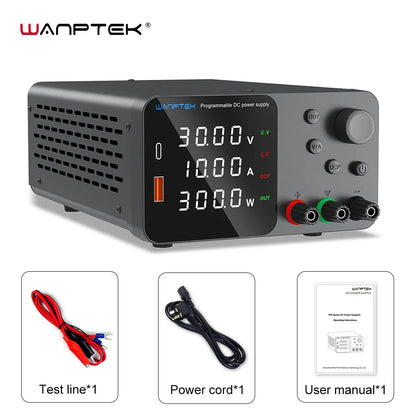 Wanptek Adjustable DC Power Supply 30V 10A 60V 5A Lab Bench Power Source Stabilized Power Supply Voltage Regulator Switch 120V3A