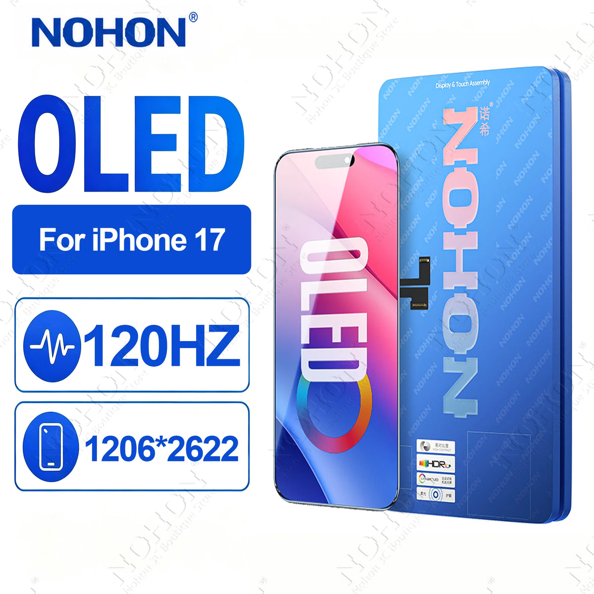 NOHON OLED Screen Display for iPhone 14 15 16 17 Pro Max Plus Touch Screen Digitizer Assembly With Repair Tools