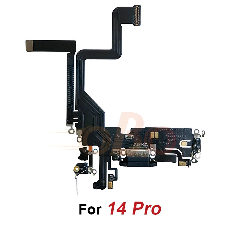 Charging Port Flex Cable for iPhone 14 Plus 14 Pro Max Black White USB Charger Dock Connector With Microphone Ribbon Flex（1PC）