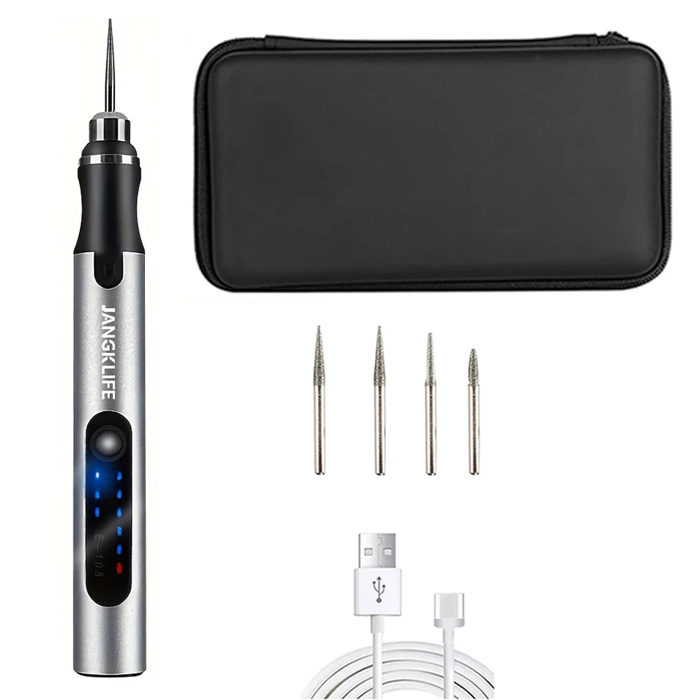 JANGKLIFE USB Cordless Rotary Tool Kit Woodworking Engraving Pen DIY For Jewelry Metal Glass Mini Wireless Drill