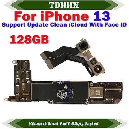 Free iCloud Motherboard For iPhone 13 Pro Max 128g/256g 512GB Mainboard With Face ID CleanediCloud Main Logic Board Ok Plate