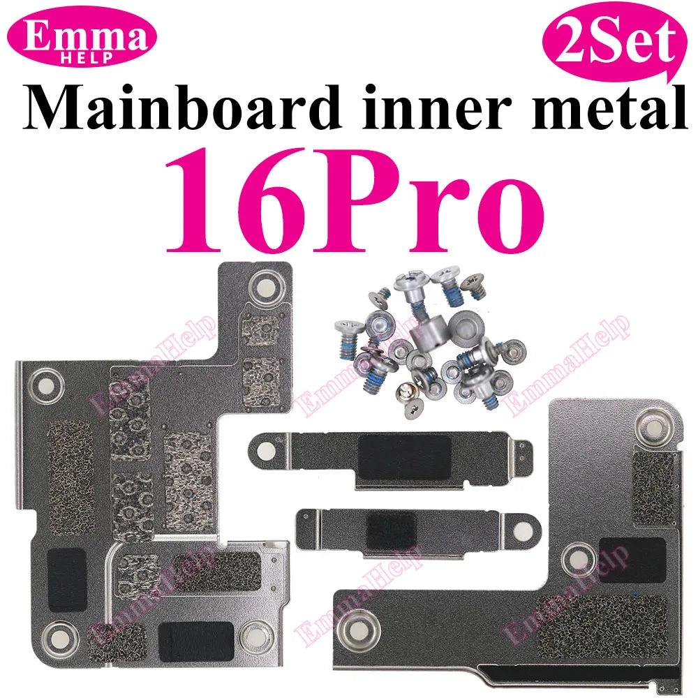 2Set Internal Mainboard Iron Plate Screws For iPhone 16 15 14 13 Pro Max Battery LCD Connector Fix Shield Metal Bracket Bolt