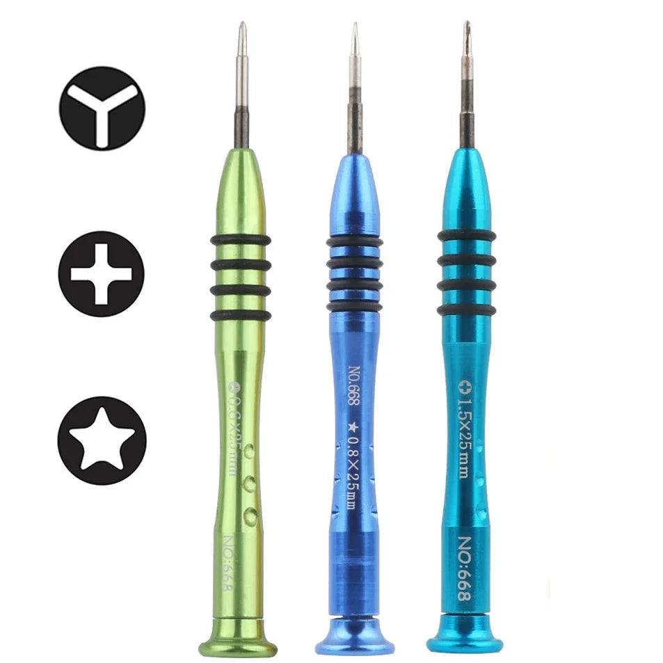 Screwdriver 1.5mm PH000 Phillips 0.8mm P2 Pentalobe 0.6mm Y000 Tri-point for iPhone 7 8 Plus X XS 11 12 13 Pro Repair Tools Kit
