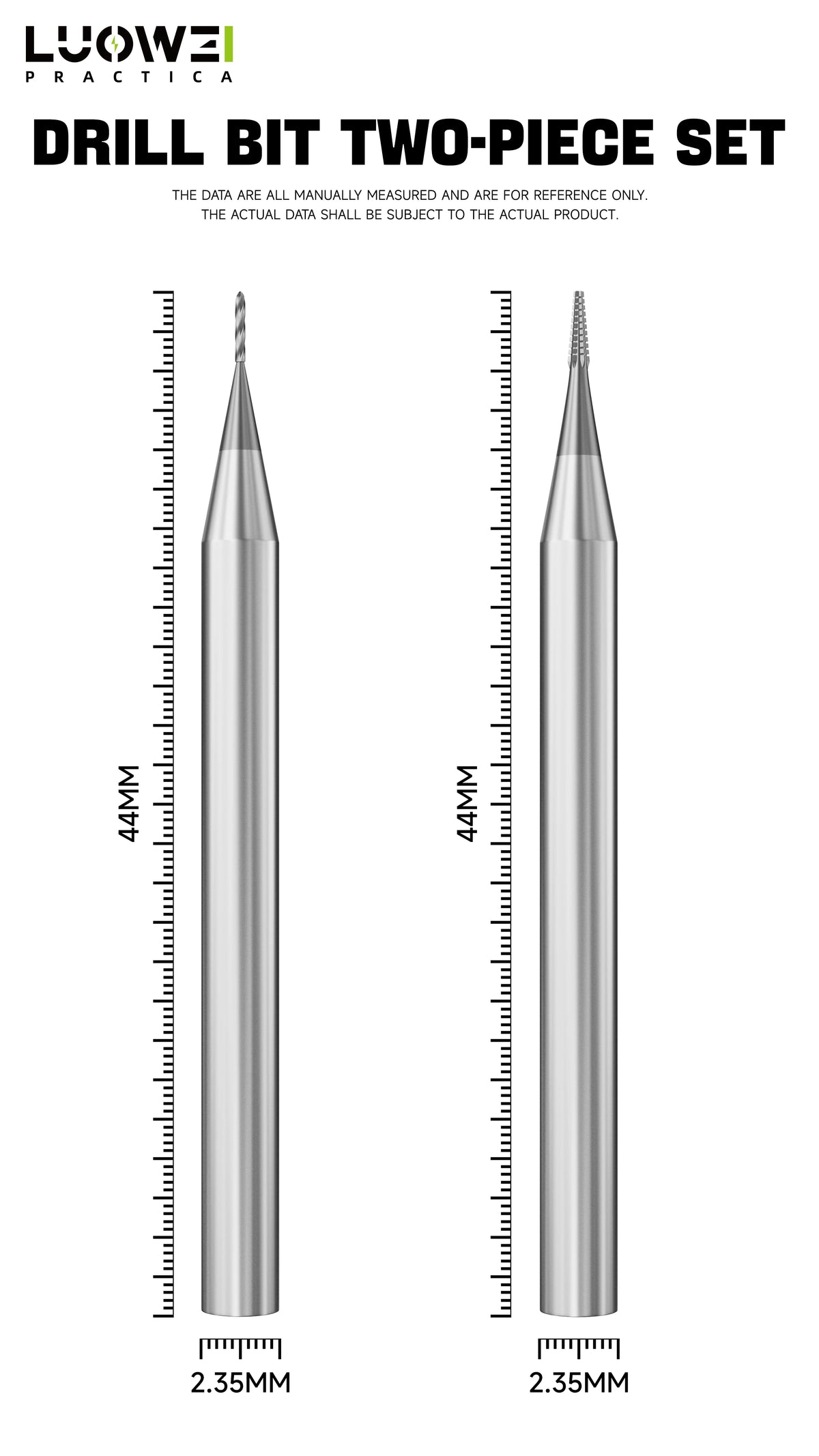LUOWEI LW-331 Screw Extractor Drill Bit Set 2PCS High Hardness Alloy for Stripped Screw Removal Phones Motherboard Repair Tools