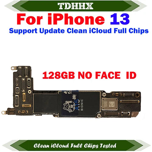 Free iCloud Motherboard For iPhone 13 Pro Max 128g/256g 512GB Mainboard With Face ID CleanediCloud Main Logic Board Ok Plate