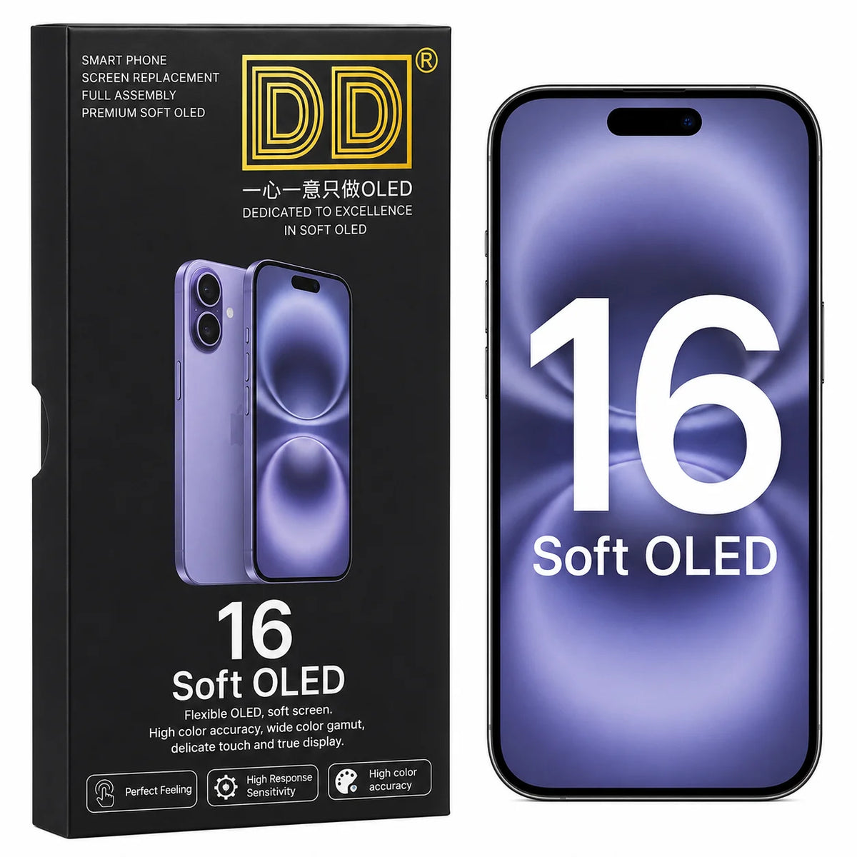DD SOFT OLED Screen LCD  Display for iPhone 12 13 14 15 16 16e 17 Pro Max Touch Screen Digitizer Assembly Replacement
