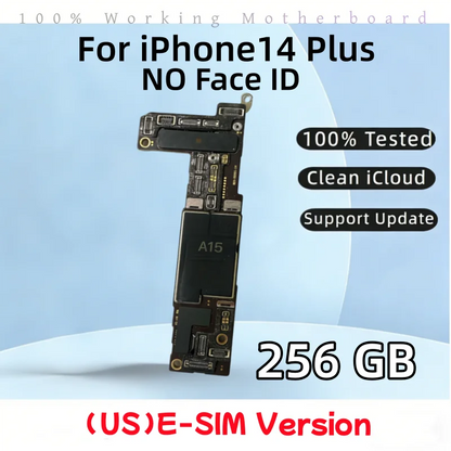 Fully Tested Unlocked Logic Board For iPhone 14 Plus Motherboard Clean ICloud E-SIM/SIM Version With/Without Face ID Mainboard