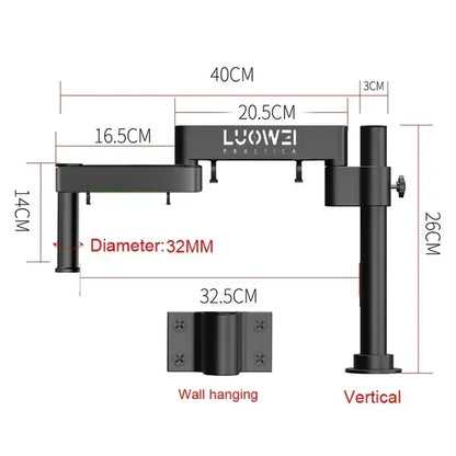 32 24mm Microscope Articulating Arm Rotatable Universal Stand Stereo Trinocular Microscopio HDMI USB Video Camera Phone Repair