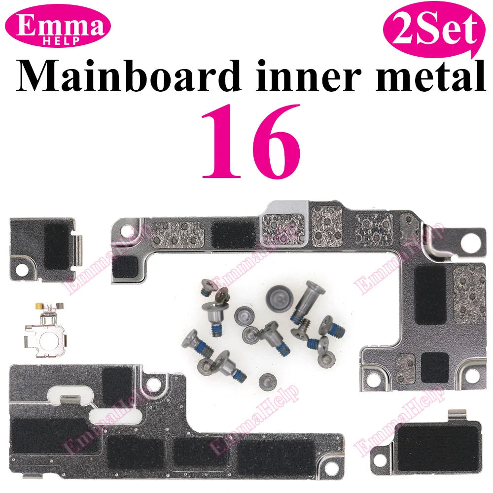 2Set Internal Mainboard Iron Plate Screws For iPhone 16 15 14 13 Pro Max Battery LCD Connector Fix Shield Metal Bracket Bolt