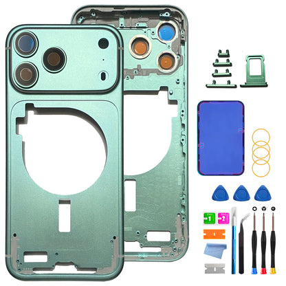 Carcasa personalizada para iPhone 17 Pro Max - Reemplazo de conjunto completo (versión CN) con bandeja SIM, botones laterales y herramientas de reparación