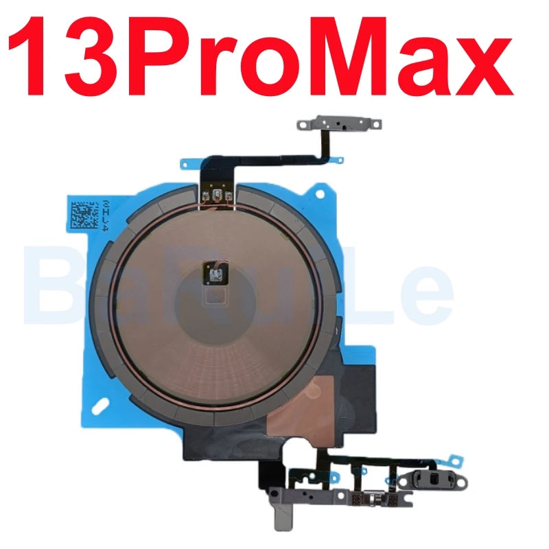 1pcs For iPhone 12 Pro Max 13 Mini 14 15 Plus Wireless Charging Coil With Volume Flex Flash Charger Panel Sticker