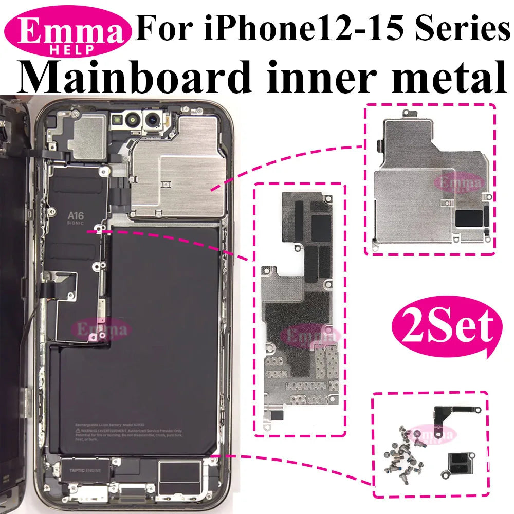 2Set Internal Mainboard Iron Plate Screws For iPhone 16 15 14 13 Pro Max Battery LCD Connector Fix Shield Metal Bracket Bolt