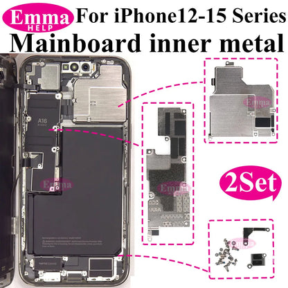 2Set Internal Mainboard Iron Plate Screws For iPhone 16 15 14 13 Pro Max Battery LCD Connector Fix Shield Metal Bracket Bolt