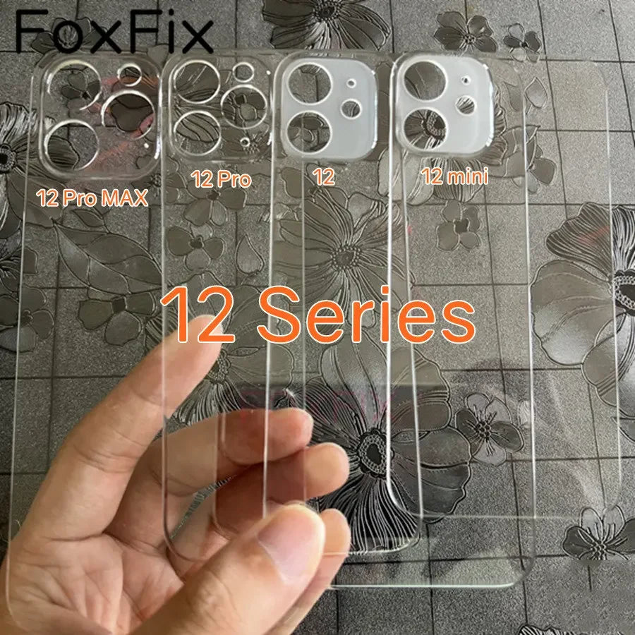Clear Glass For iPhone 11 12 13 14 Pro Max mini 14 Plus Back Battery Cover Rear Housing Glass Panel Replacement