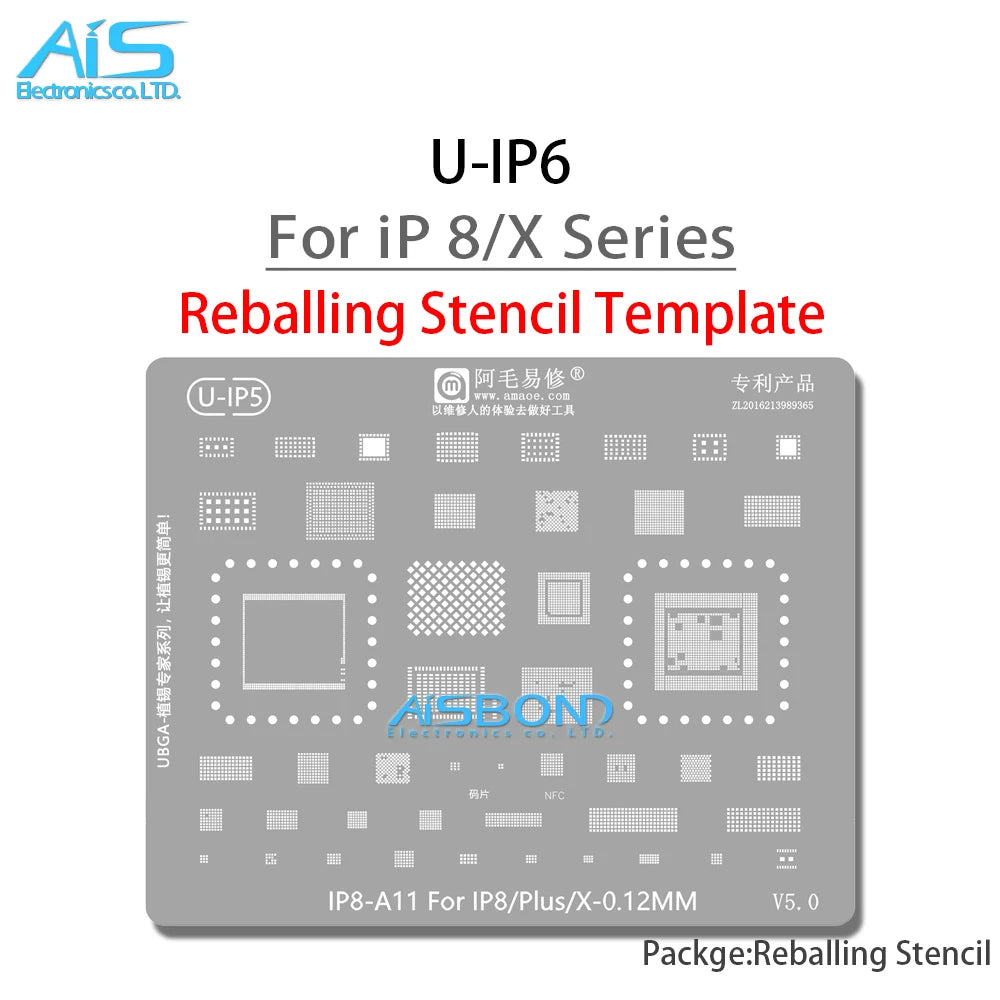 BGA Reballing Stencil For iPhone 17 16 15 Pro Max 14 Plus 11 12 13 X XS XR 8 8P 7 6S 6 A19 A18 A16 A17 A15 A14 A13 A12 A11 CPU