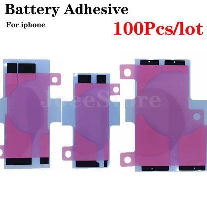 100pcs Battery Adhesive Sticker for iPhone 15 14 13 12 11 X XS XR 6 6S 7 8 Pro Max Plus Mini 3M Double Tape Pull Trip Glue Parts