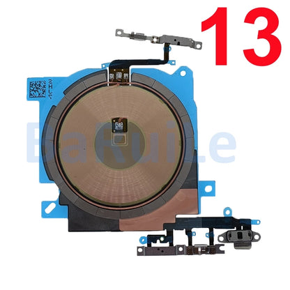 1pcs For iPhone 12 Pro Max 13 Mini 14 15 Plus Wireless Charging Coil With Volume Flex Flash Charger Panel Sticker