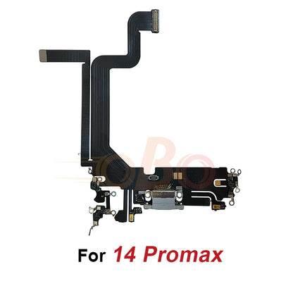 Charging Port Flex Cable for iPhone 14 Plus 14 Pro Max Black White USB Charger Dock Connector With Microphone Ribbon Flex（1PC）