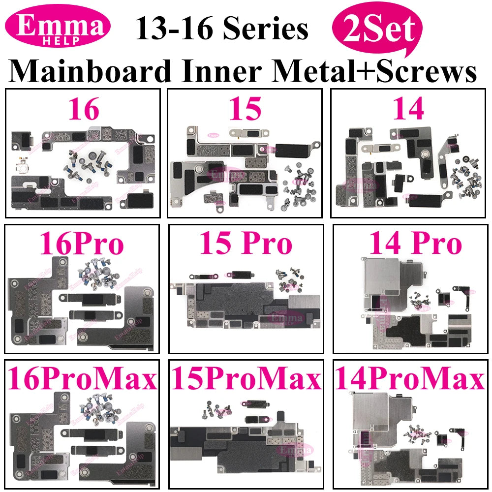 2Set Internal Mainboard Iron Plate Screws For iPhone 16 15 14 13 Pro Max Battery LCD Connector Fix Shield Metal Bracket Bolt