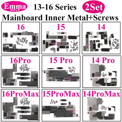 2Set Internal Mainboard Iron Plate Screws For iPhone 16 15 14 13 Pro Max Battery LCD Connector Fix Shield Metal Bracket Bolt