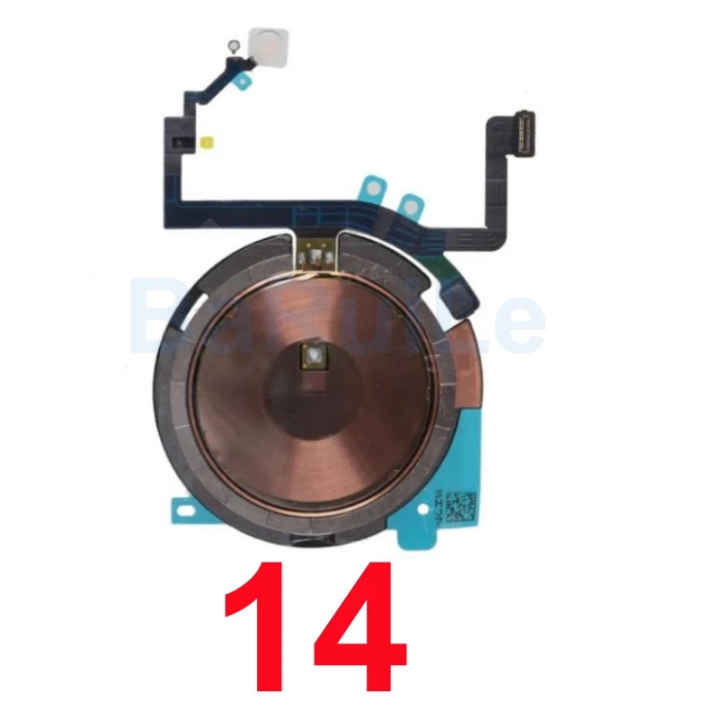 1pcs For iPhone 12 Pro Max 13 Mini 14 15 Plus Wireless Charging Coil With Volume Flex Flash Charger Panel Sticker