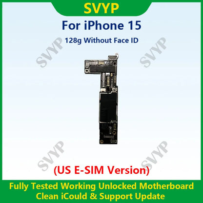 Fully Tested 100%Working Mainboard For iPhone 15 Pro Max Motherboard With Face ID Unlocked And Cleaned iCloud US E-SIM Version