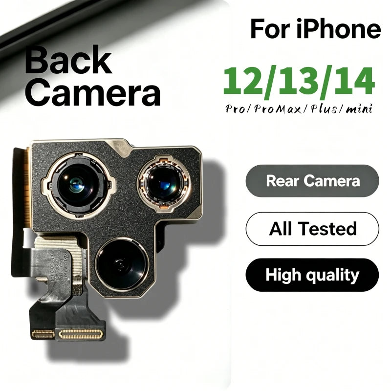 Good Working Rear Back Camera Assembly With Main Lens Flex Cable for iPhone 12 13 14 Pro Max Plus Mini Replacement Repair Part