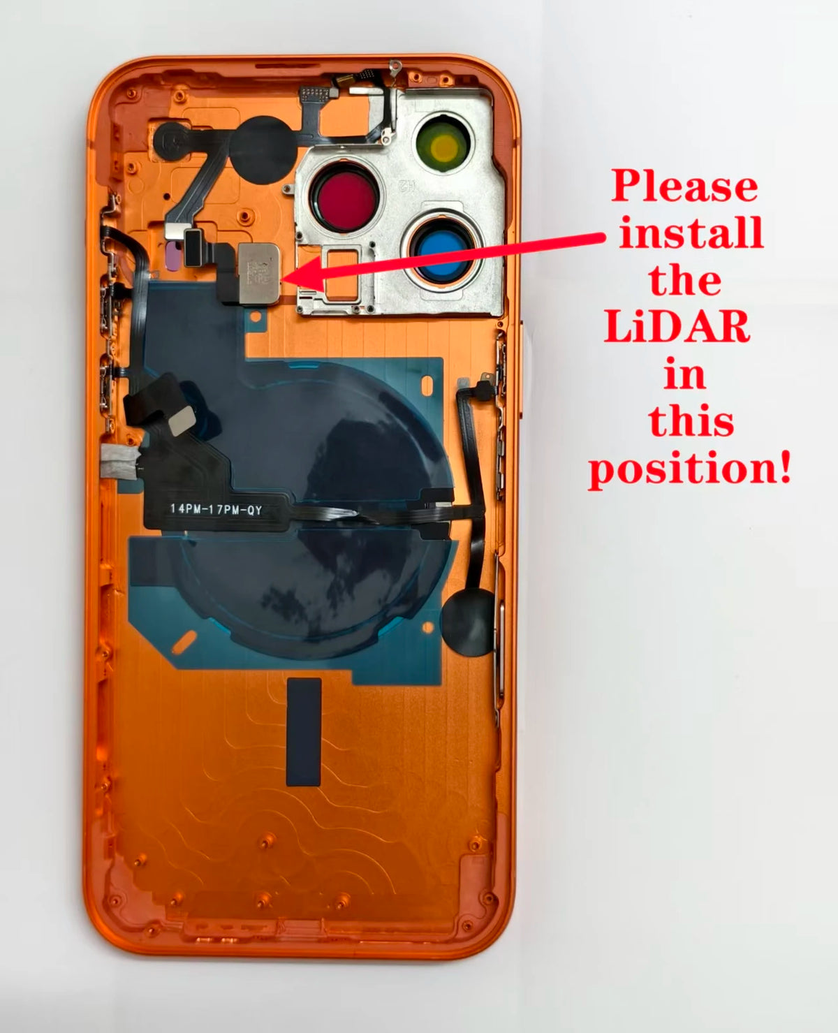 Back Cover For iPhone 14 Pro Max Like 18 Pro Max DIY Back Housing 14 Pro To 18 Pro Housing With Wireless Charging + Flash Cable