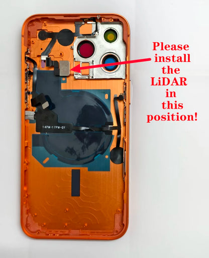 Back Cover For iPhone 14 Pro Max Like 18 Pro Max DIY Back Housing 14 Pro To 18 Pro Housing With Wireless Charging + Flash Cable