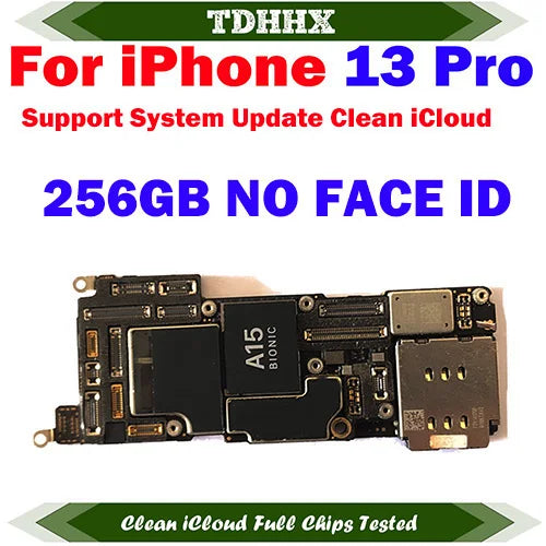 Free iCloud Motherboard For iPhone 13 Pro Max 128g/256g 512GB Mainboard With Face ID CleanediCloud Main Logic Board Ok Plate