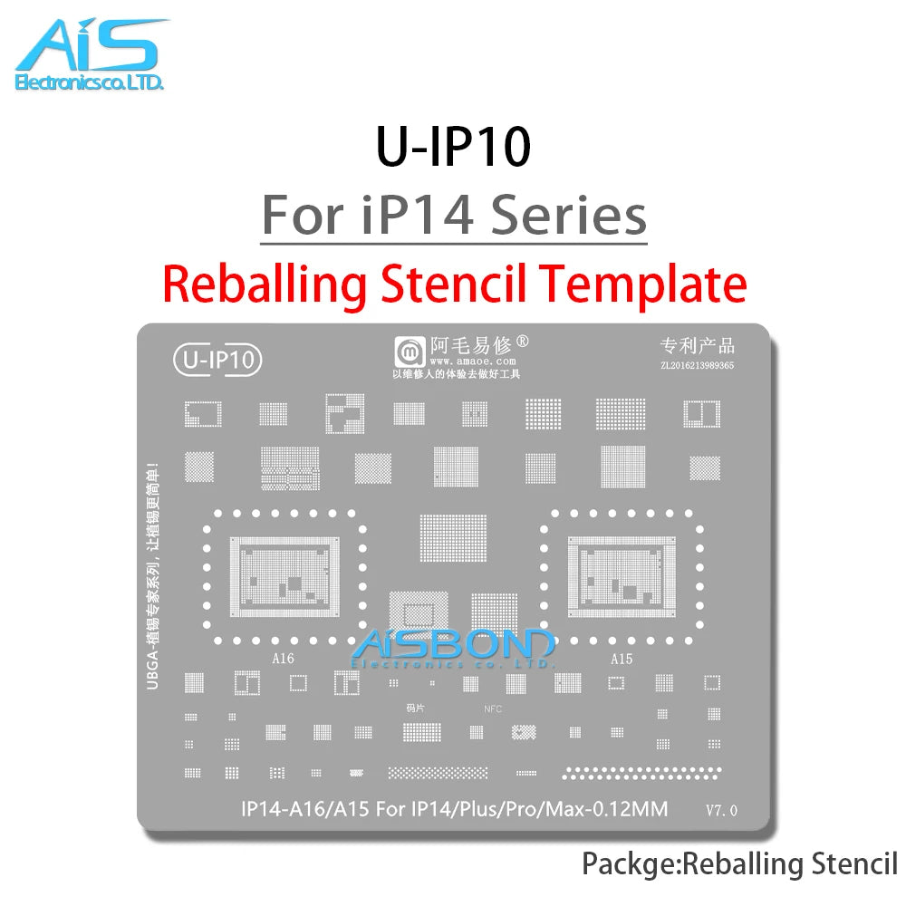 BGA Reballing Stencil For iPhone 17 16 15 Pro Max 14 Plus 11 12 13 X XS XR 8 8P 7 6S 6 A19 A18 A16 A17 A15 A14 A13 A12 A11 CPU
