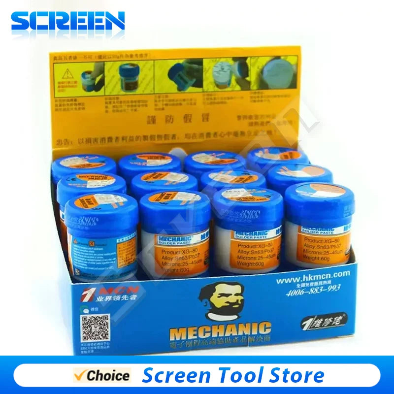 MECHANIC XG Series 183℃ Tin Solder Paste Environment Friendly Sn63 Soldering Flux for Mobile Phone IC CPU BGA SMD REPAIR