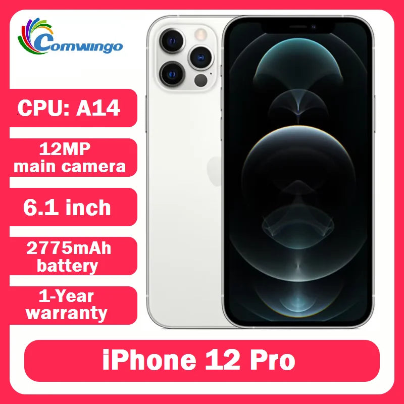 iPhone 12 Pro 12pro 128/256GB ROM 6.1" Original OLED RAM 6GB A14 Bionic IOS Face ID NFC Unlocked 5G Smartphone