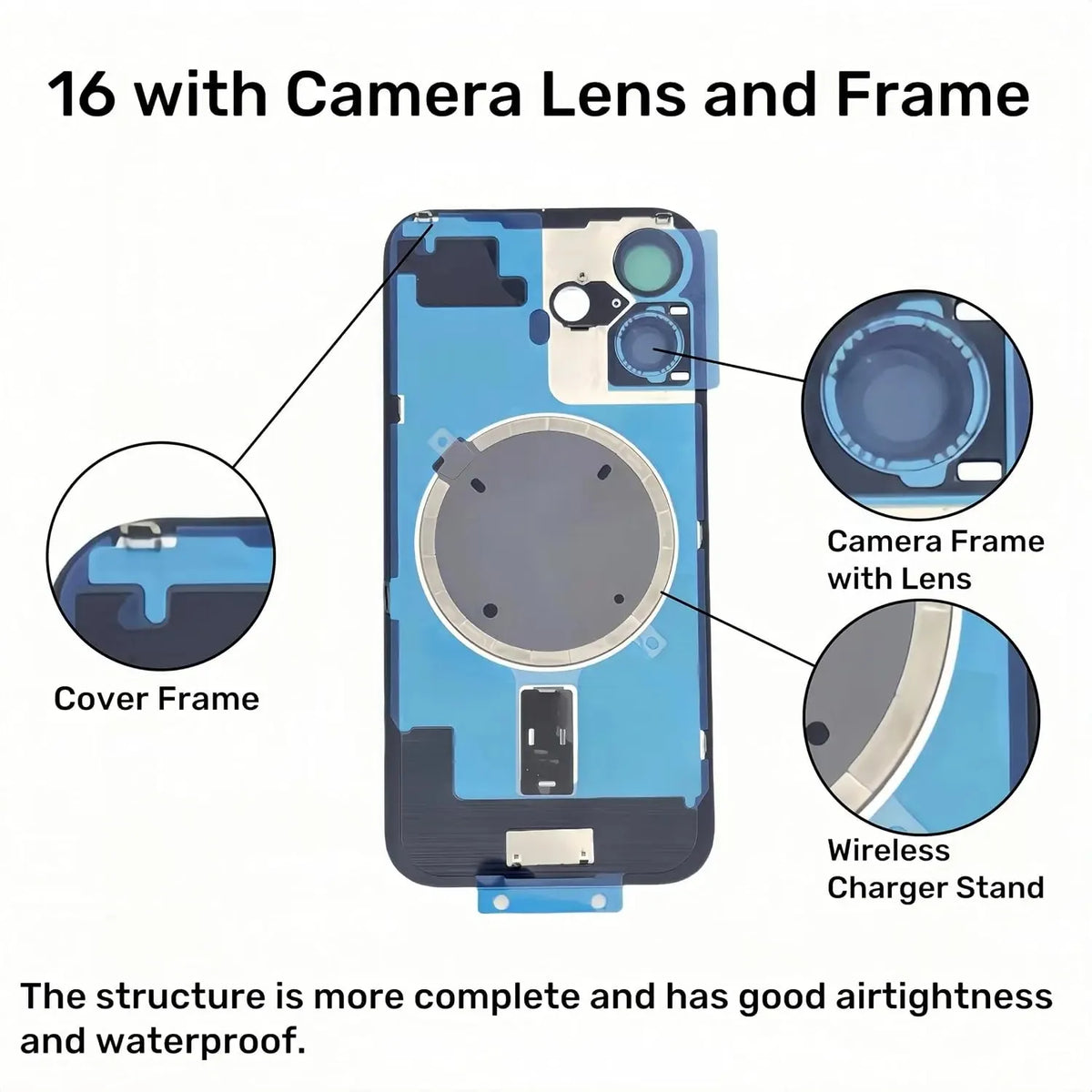 1PCS Mobile Phone Rear Housing Back Glass Replacement Compatible With iPhone 15 15 Plus, Battery Door Back Cover Assembly