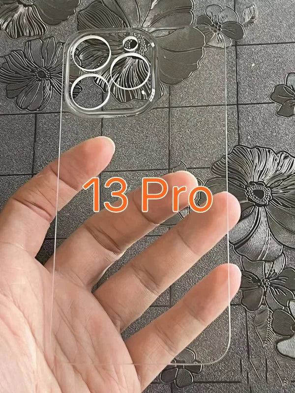 Clear Glass For iPhone 11 12 13 14 Pro Max mini 14 Plus Back Battery Cover Rear Housing Glass Panel Replacement