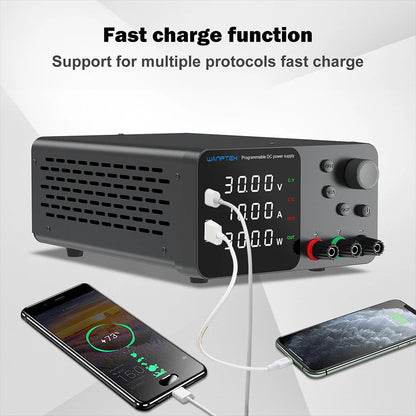 Wanptek Adjustable DC Power Supply 30V 10A 60V 5A Lab Bench Power Source Stabilized Power Supply Voltage Regulator Switch 120V3A