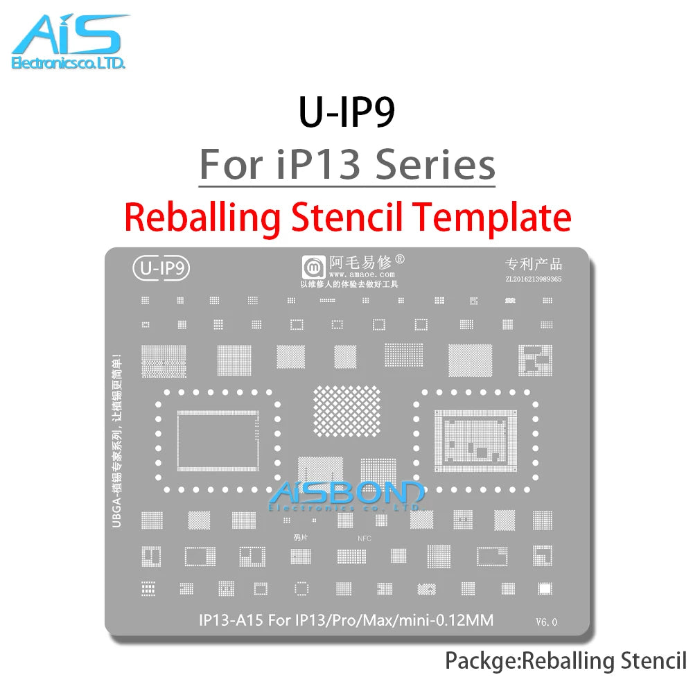 BGA Reballing Stencil For iPhone 17 16 15 Pro Max 14 Plus 11 12 13 X XS XR 8 8P 7 6S 6 A19 A18 A16 A17 A15 A14 A13 A12 A11 CPU