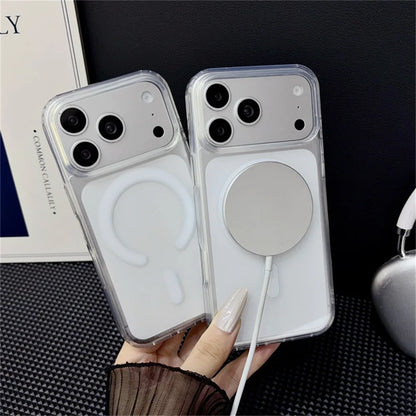 Funda de carga inalámbrica magnética original para MagSafe para iPhone 18 17 Air 16 15 14 13 12 11 Pro Max Plus Mini Cubierta trasera transparente