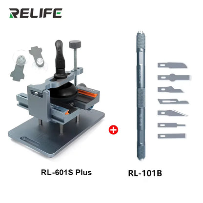 RELIFE RL-601SL Plus Pantalla LCD Dissabmly 2 en 1 Herramientas de eliminación de reparación de teléfonos móviles Eliminación de vidrio trasero, abrazadera giratoria fija de 360°
