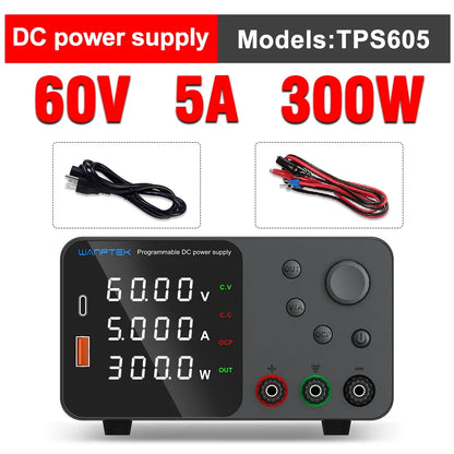 Wanptek Adjustable DC Power Supply 30V 10A 60V 5A Lab Bench Power Source Stabilized Power Supply Voltage Regulator Switch 120V3A