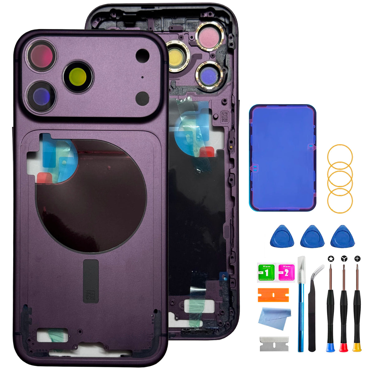 Carcasa personalizada para iPhone 17 Pro Max - Reemplazo de conjunto completo (versión CN) con bandeja SIM, botones laterales y herramientas de reparación
