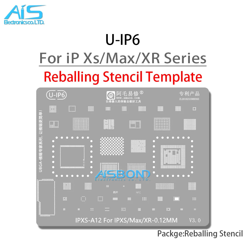 BGA Reballing Stencil For iPhone 17 16 15 Pro Max 14 Plus 11 12 13 X XS XR 8 8P 7 6S 6 A19 A18 A16 A17 A15 A14 A13 A12 A11 CPU