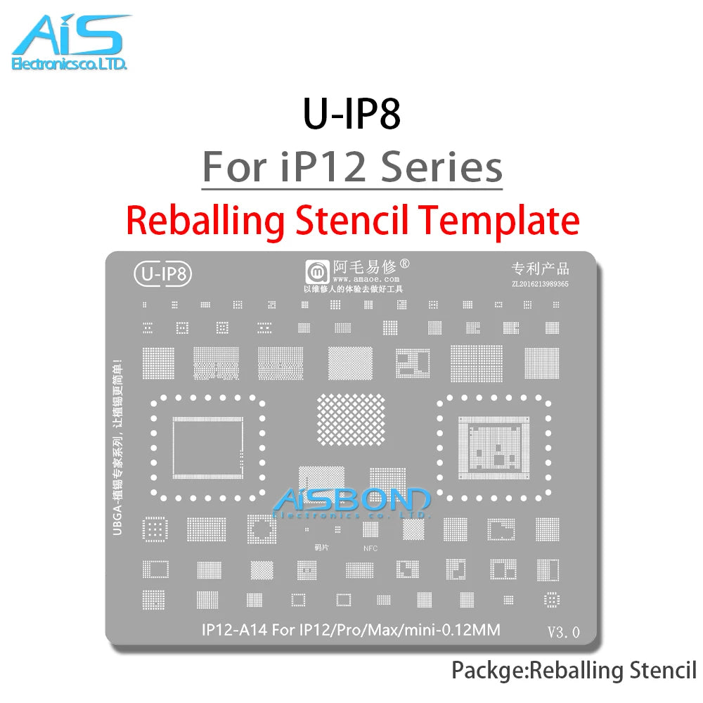 BGA Reballing Stencil For iPhone 17 16 15 Pro Max 14 Plus 11 12 13 X XS XR 8 8P 7 6S 6 A19 A18 A16 A17 A15 A14 A13 A12 A11 CPU