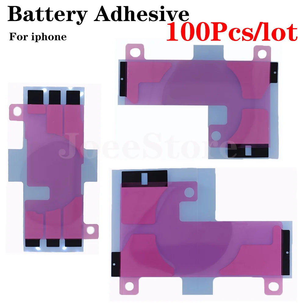 100pcs Battery Adhesive Sticker for iPhone 15 14 13 12 11 X XS XR 6 6S 7 8 Pro Max Plus Mini 3M Double Tape Pull Trip Glue Parts